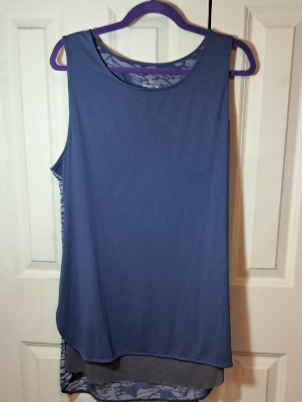 Tangerine Layered Slate Blue Tank Top